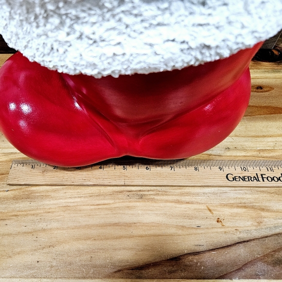 Vintage Ceramic Christmas Red Santa Boot Planter With White Trim - Picture 4 of 8